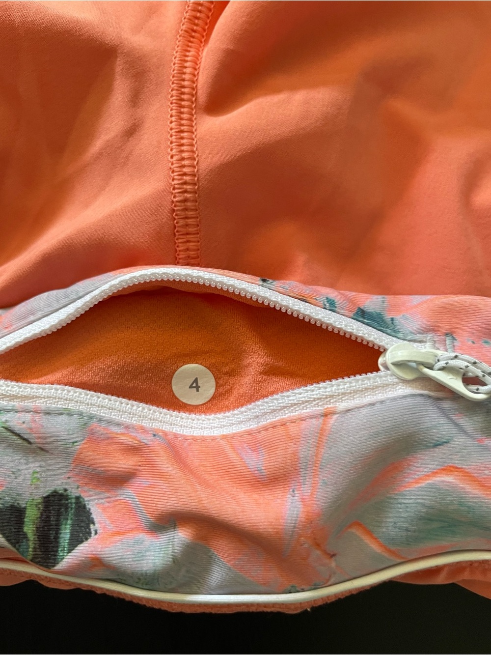 Women’s Coral Athletic Shorts with Mint Accent (4) - Picture 7 of 7